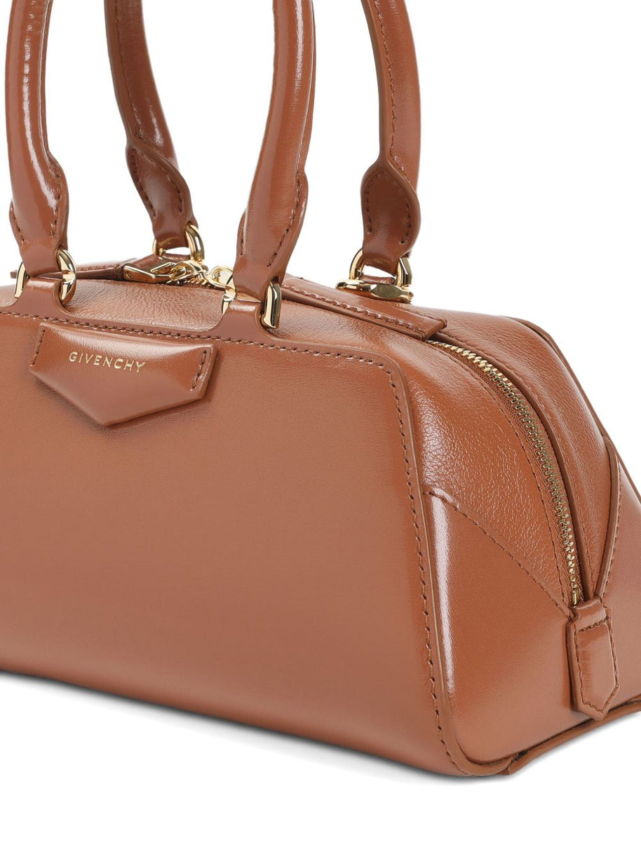 Givenchy Antigona East West Mini Leather Handbag - Camel