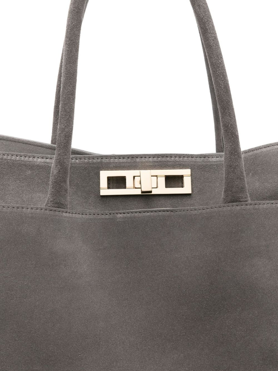 Fabiana Filippi Suede Leather Tote Bag - Grey