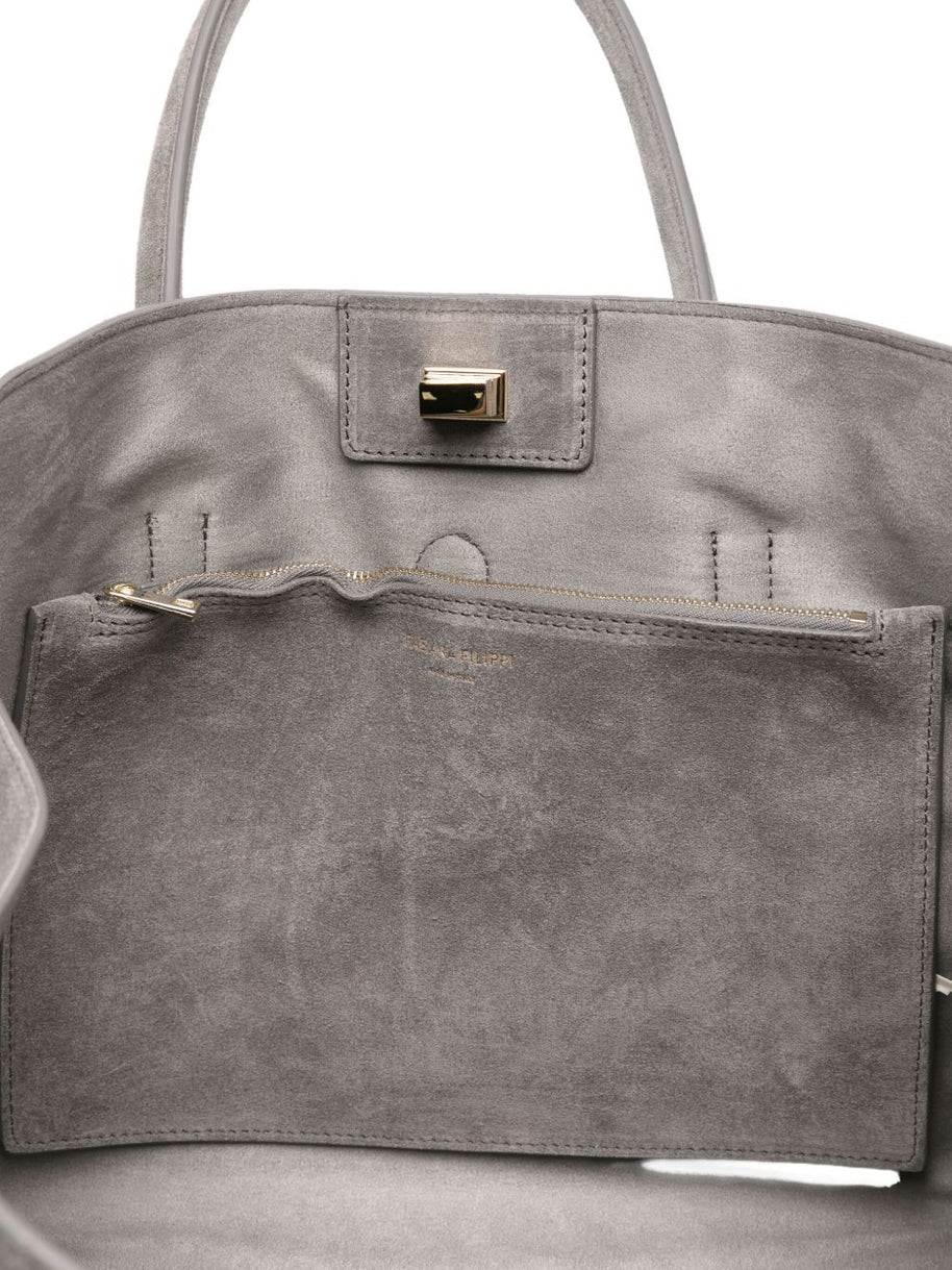 Fabiana Filippi Suede Leather Tote Bag - Grey