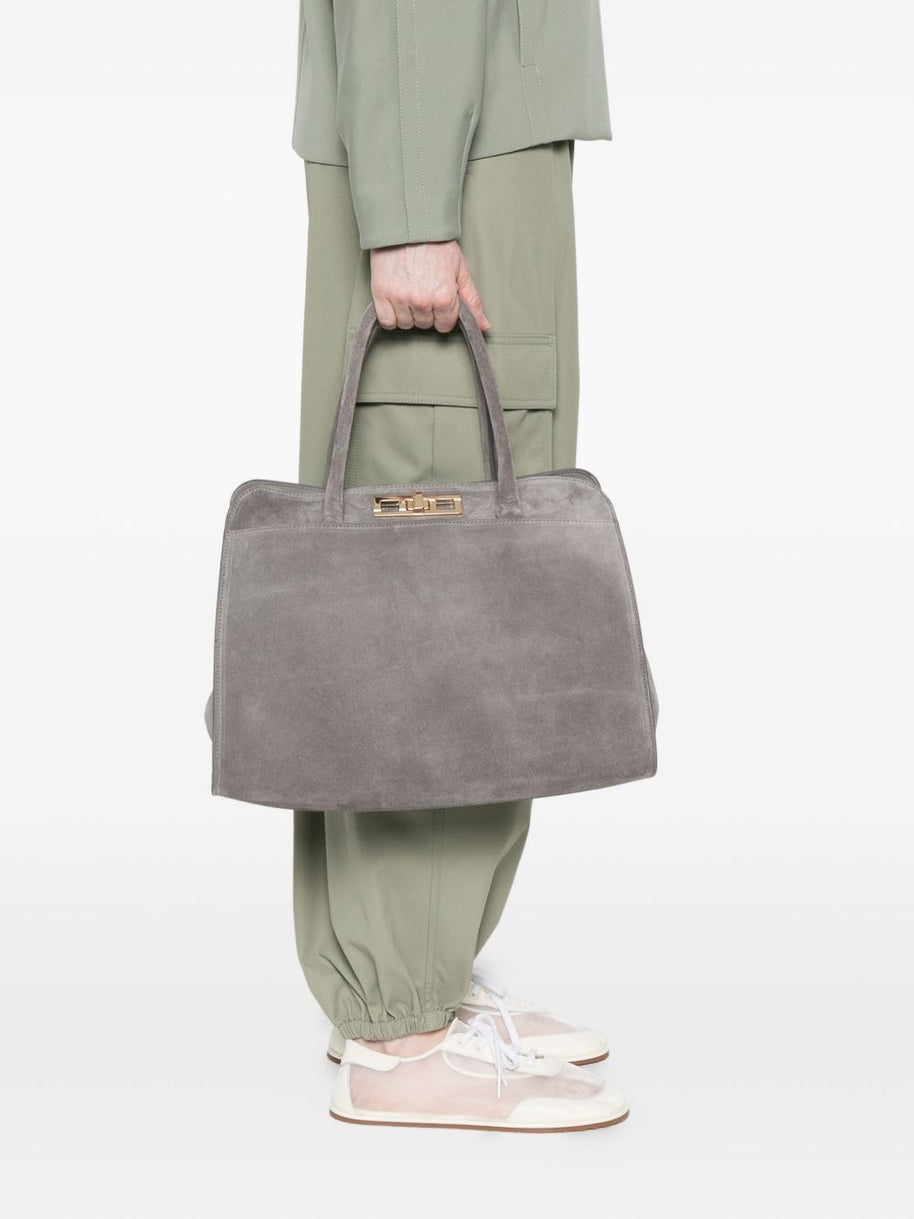 Fabiana Filippi Suede Leather Tote Bag - Grey