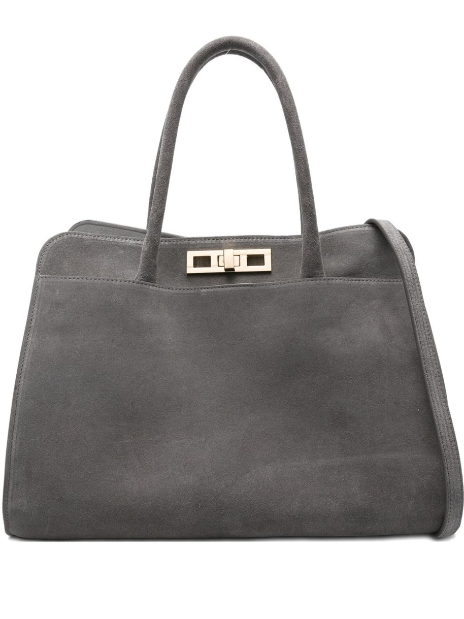 Fabiana Filippi Suede Leather Tote Bag - Grey