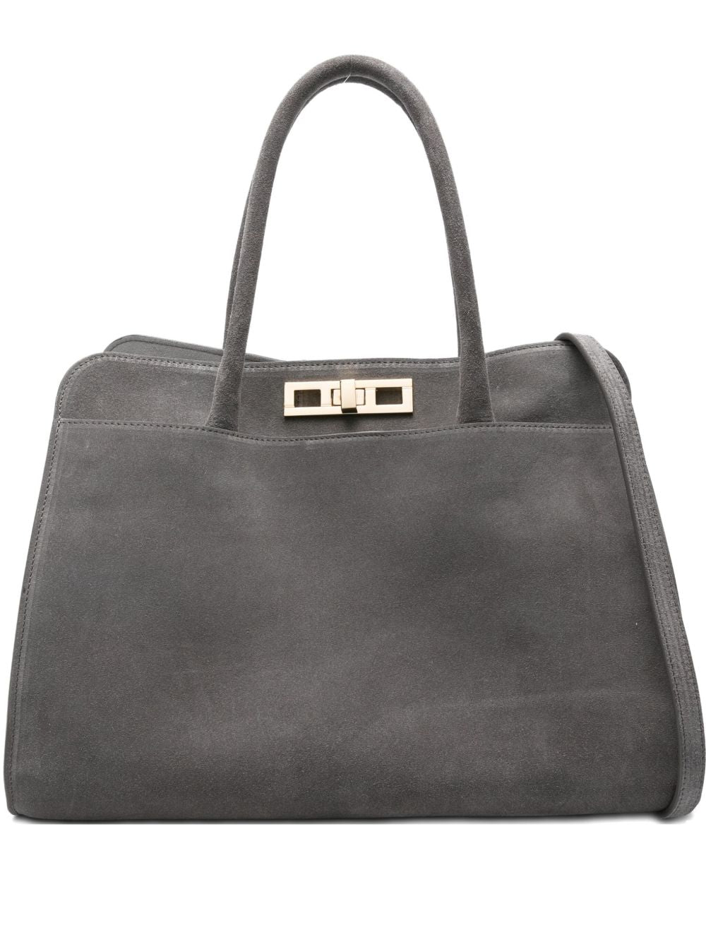 Fabiana Filippi Suede Leather Tote Bag - Grey