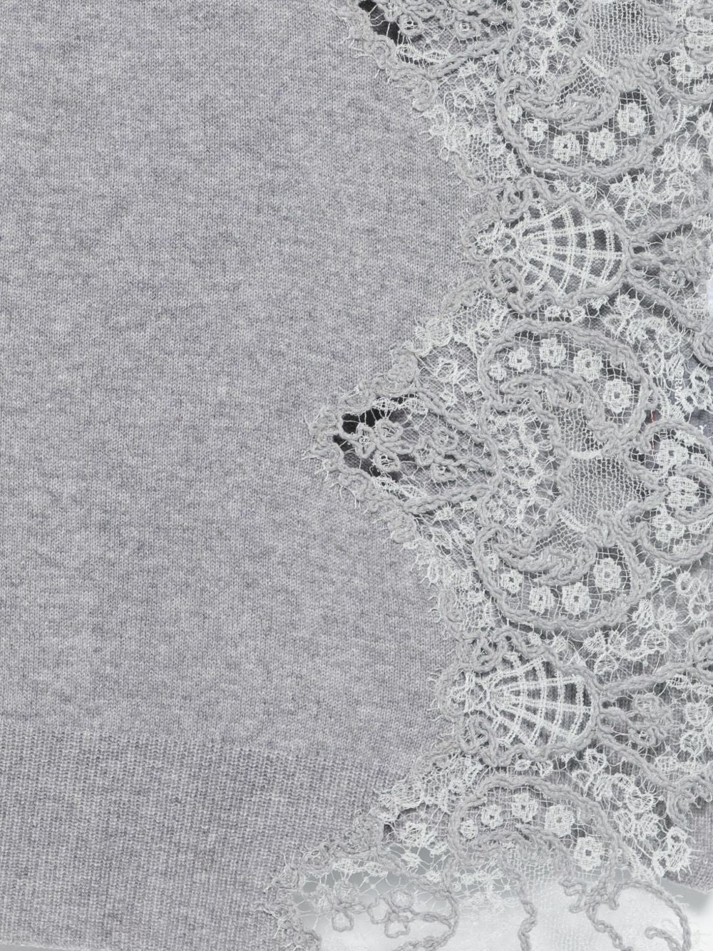 Ermanno Scervino Lace Cashmere Scarf - Grey