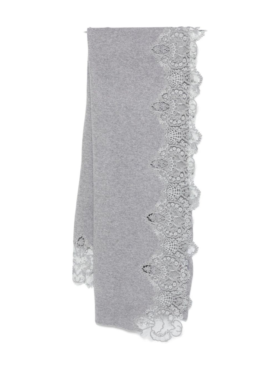 Ermanno Scervino Lace Cashmere Scarf - Grey