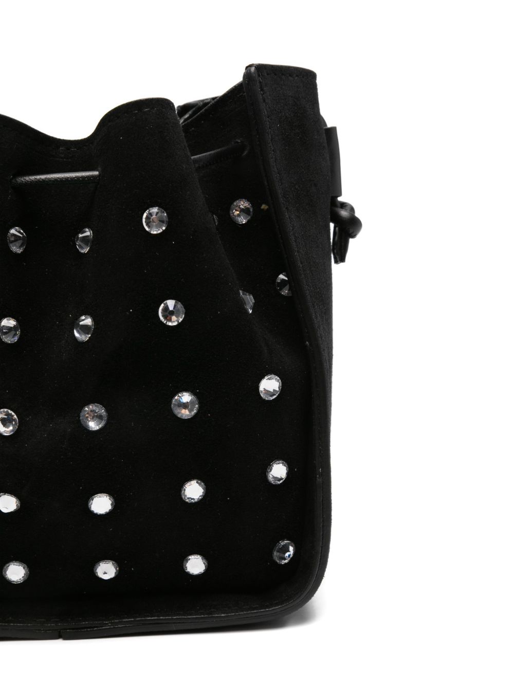 Forte Forte Suede Leather Small Bucket Bag Black