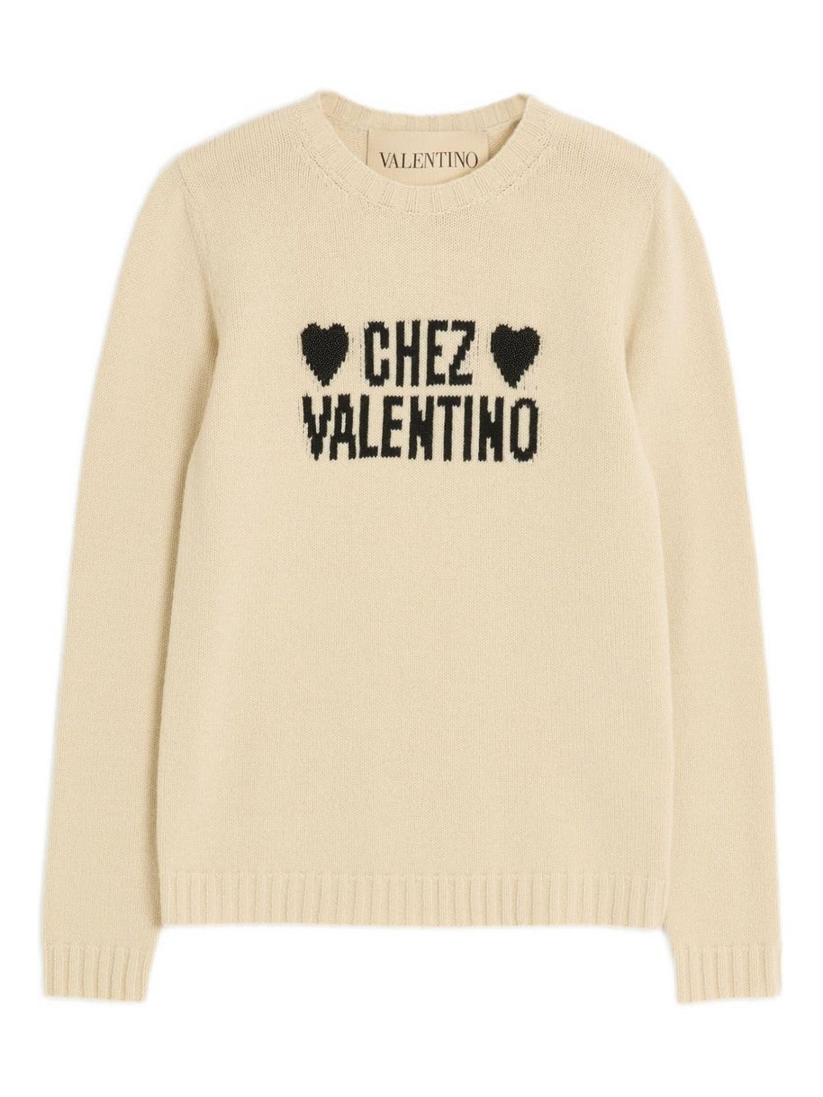 Valentino Chez Valentino Wool Sweater - Beige