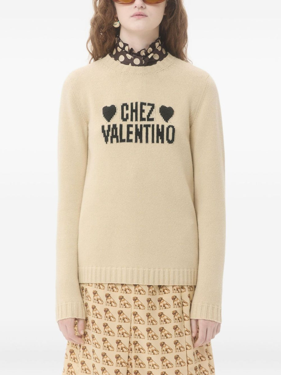 Valentino Chez Valentino Wool Sweater - Beige