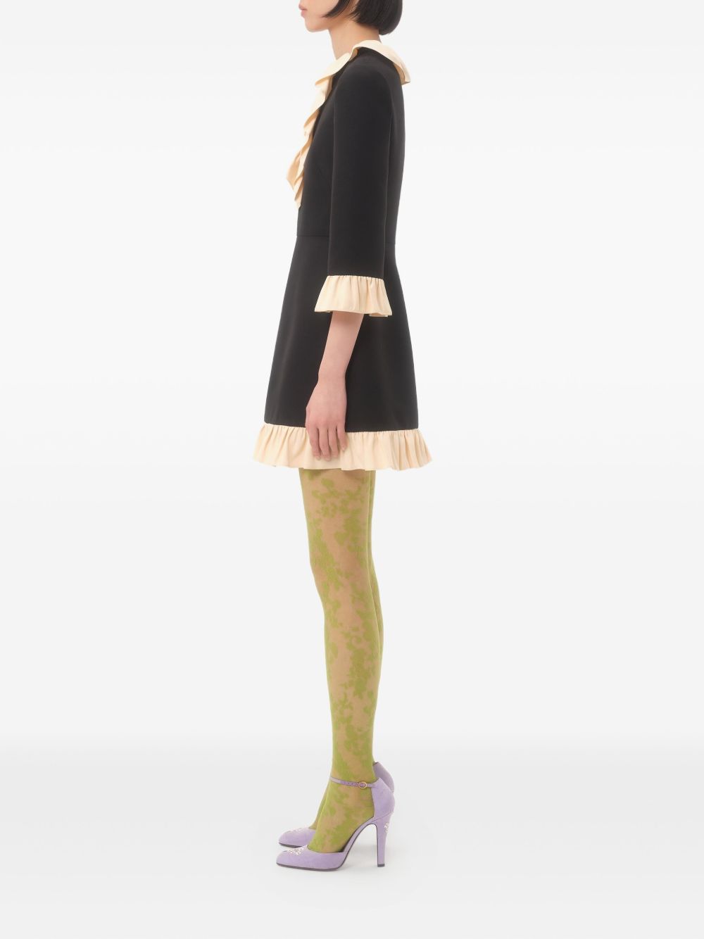 Valentino Wool And Silk Short Dress - Black