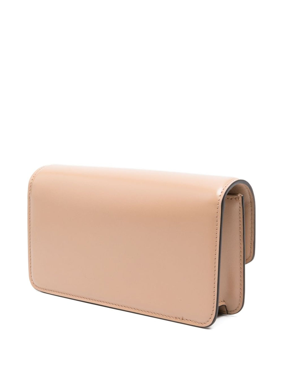 Valentino Garavani Vain Small Leather Clutch Bag - Powder