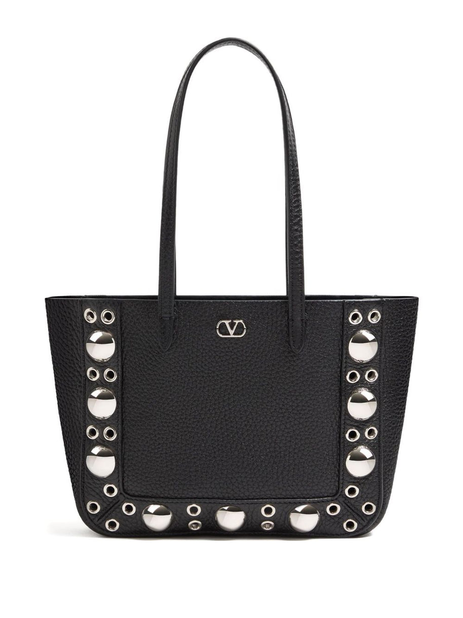 Valentino Garavani Nellcote Mini Leather Tote Bag - Black