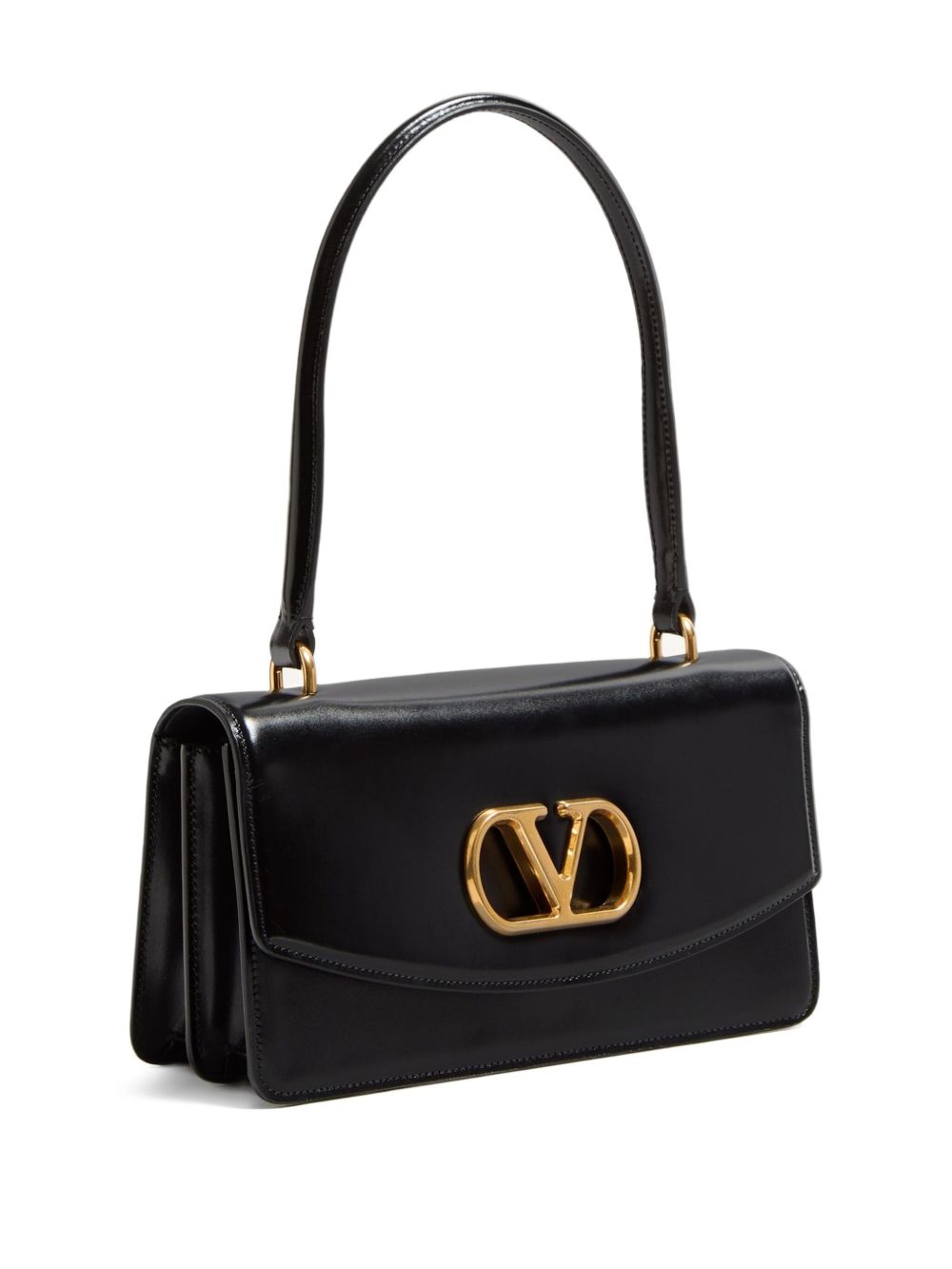 Valentino Garavani Vain Leather Top Handle Bag - Black