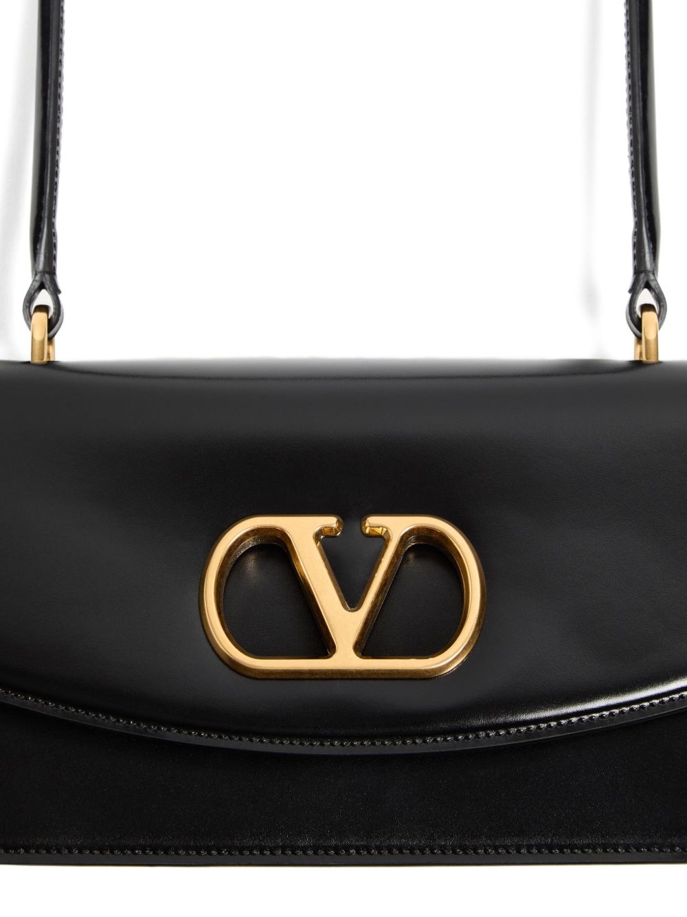 Valentino Garavani Vain Leather Top Handle Bag - Black