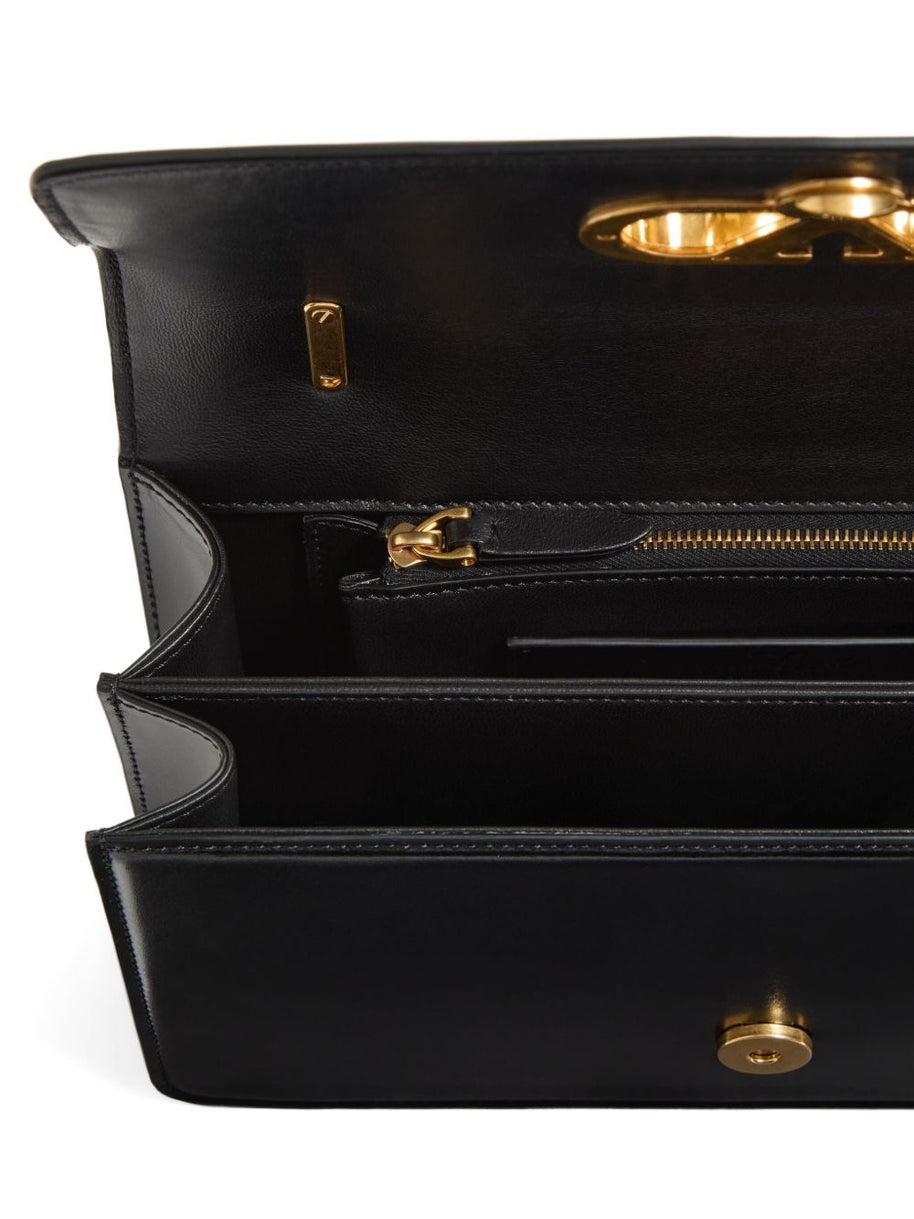 Valentino Garavani Vain Leather Top Handle Bag - Black