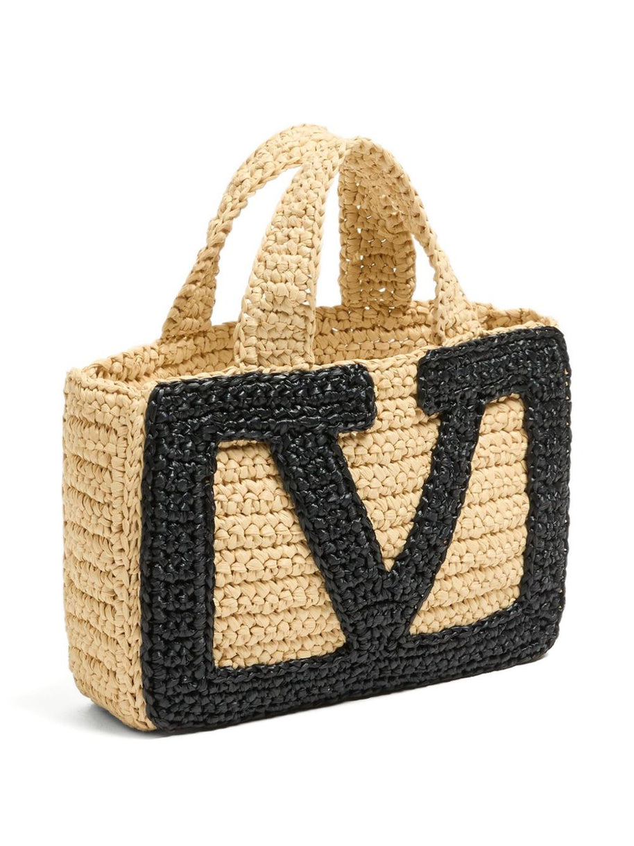 Valentino Garavani Viva Superstar Crochet Small Tote Bag - Black