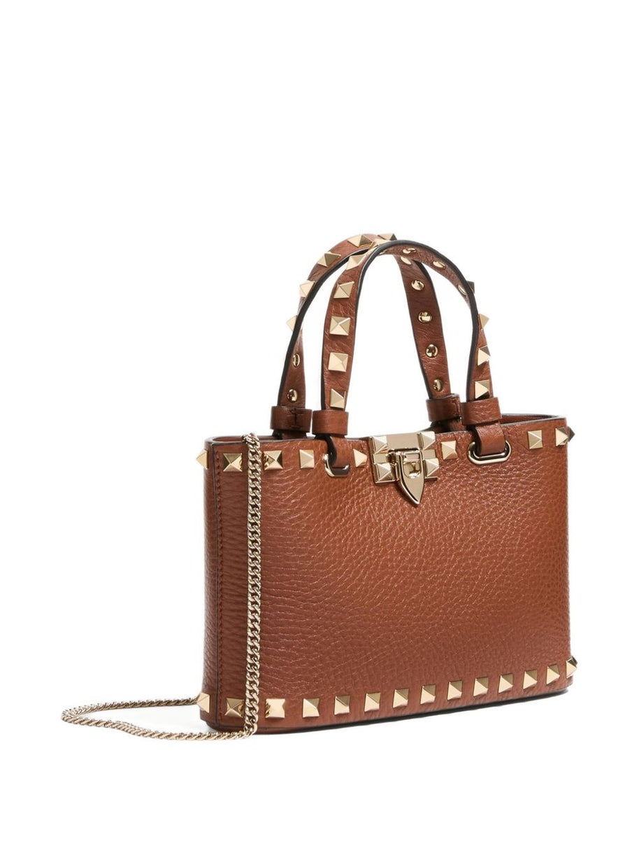 Valentino Garavani Rockstud Leather Mini Bag - Leather Brown