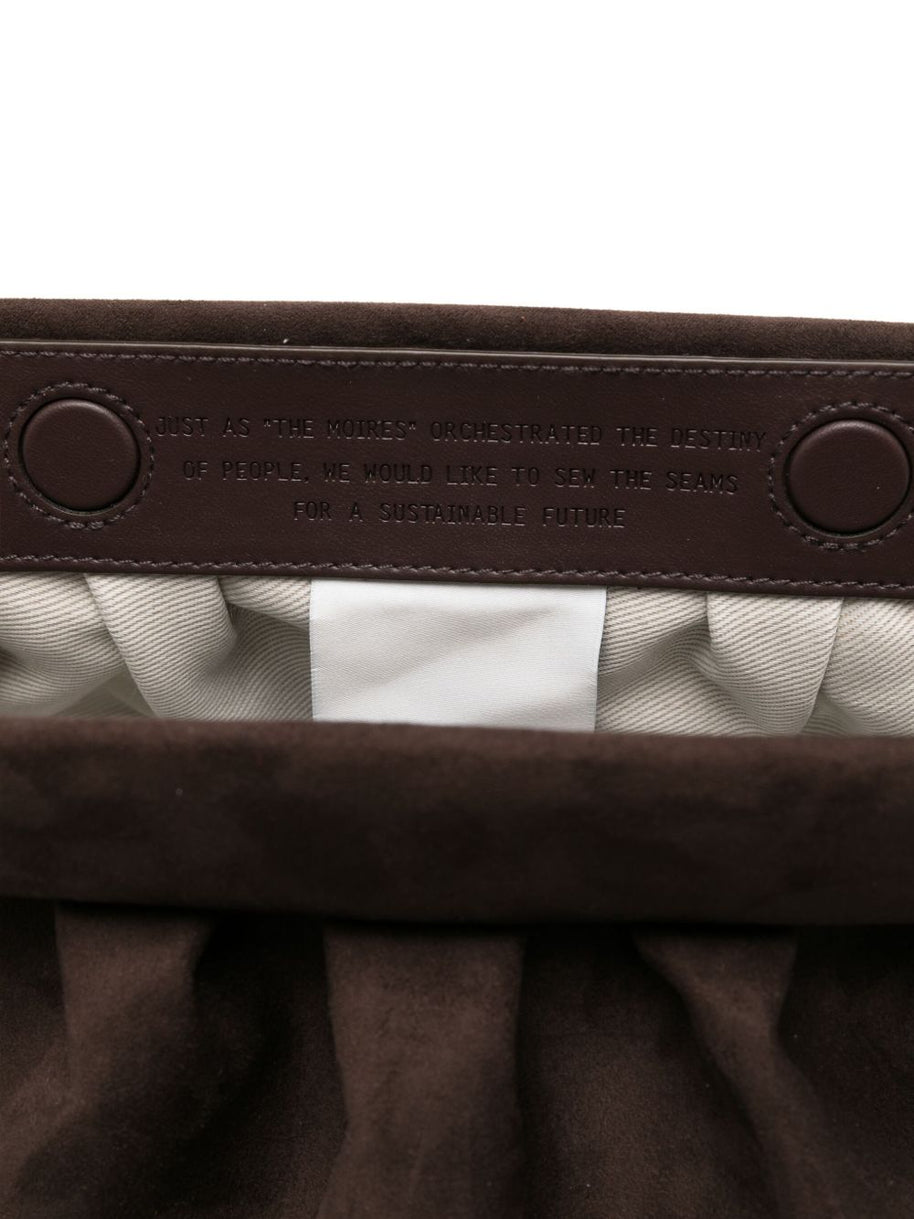 THEMOIRE' Bios Suede Clutch Bag - Brown