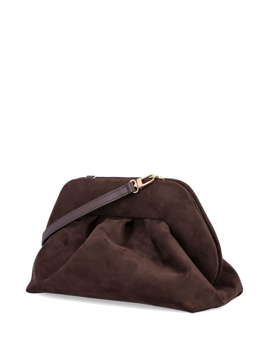 THEMOIRE' Tia Suede Clutch Bag - Brown