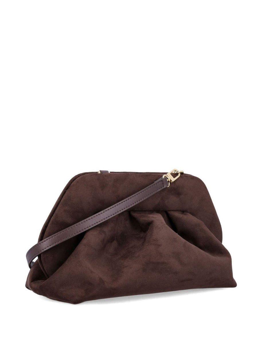 THEMOIRE' Tia Suede Clutch Bag - Brown