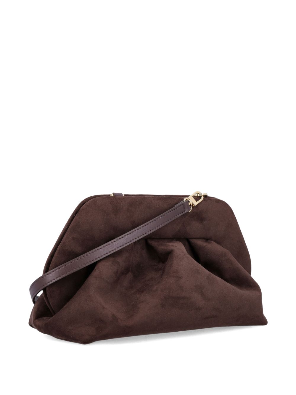 THEMOIRE' Tia Suede Clutch Bag - Brown
