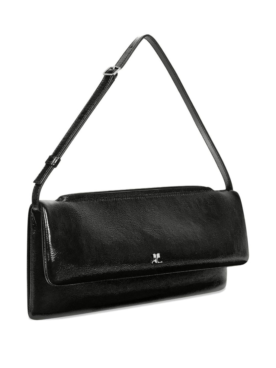 Courreges Cuff Leather Clutch Bag - Black