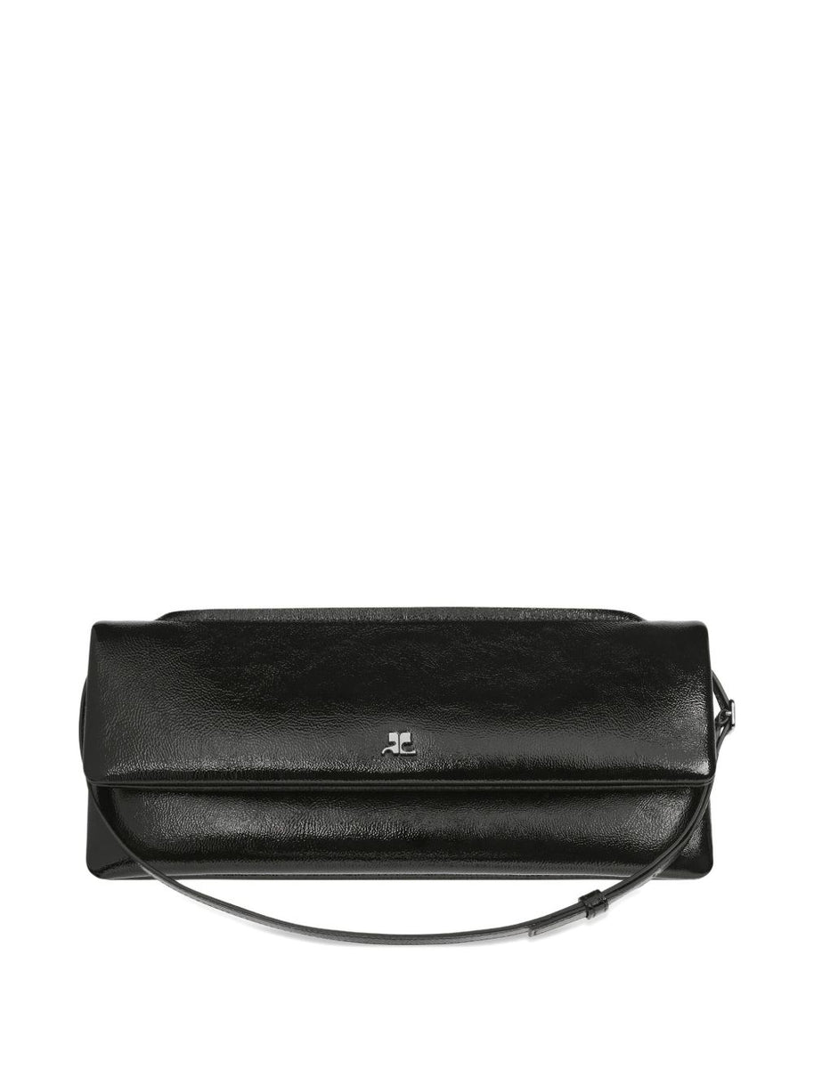 Courreges Cuff Leather Clutch Bag - Black