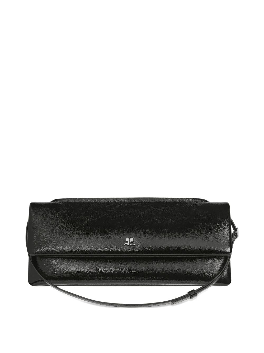 Courreges Cuff Leather Clutch Bag - Black