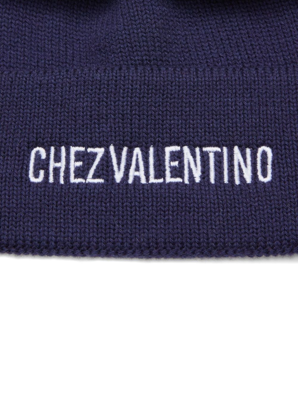 Valentino Garavani Chez Valentino Cotton And Wool Beanie - Blue