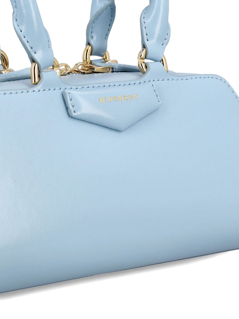 Givenchy Antigona East West Mini Leather Handbag - Clear Blue