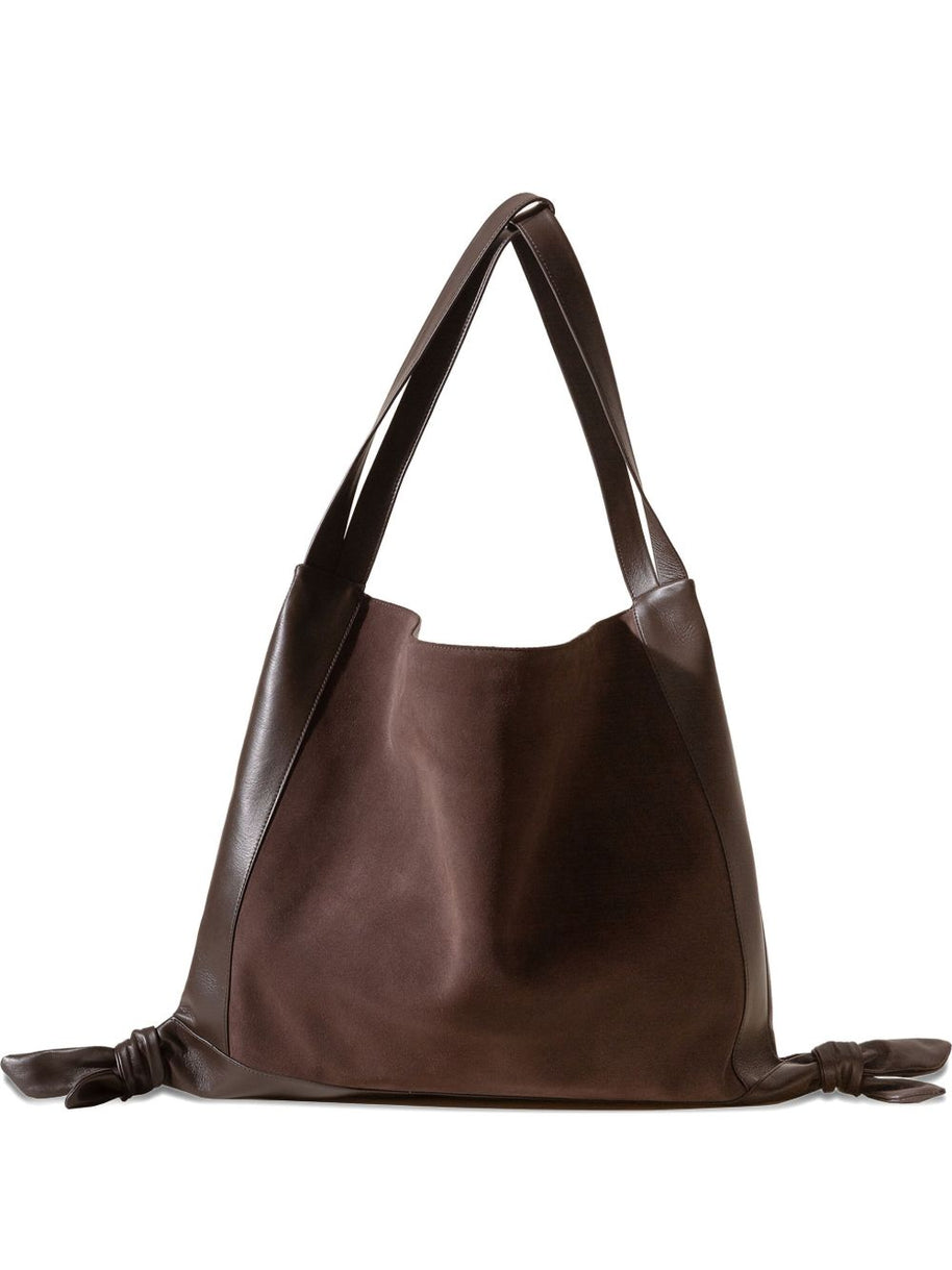 HEREU Suede Leather Shoulder Bag - Brown
