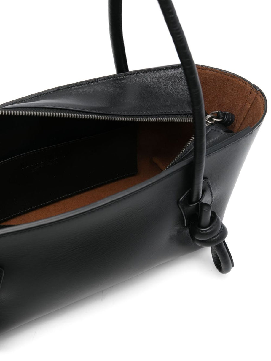 HEREU Leather Shoulder Bag - Black