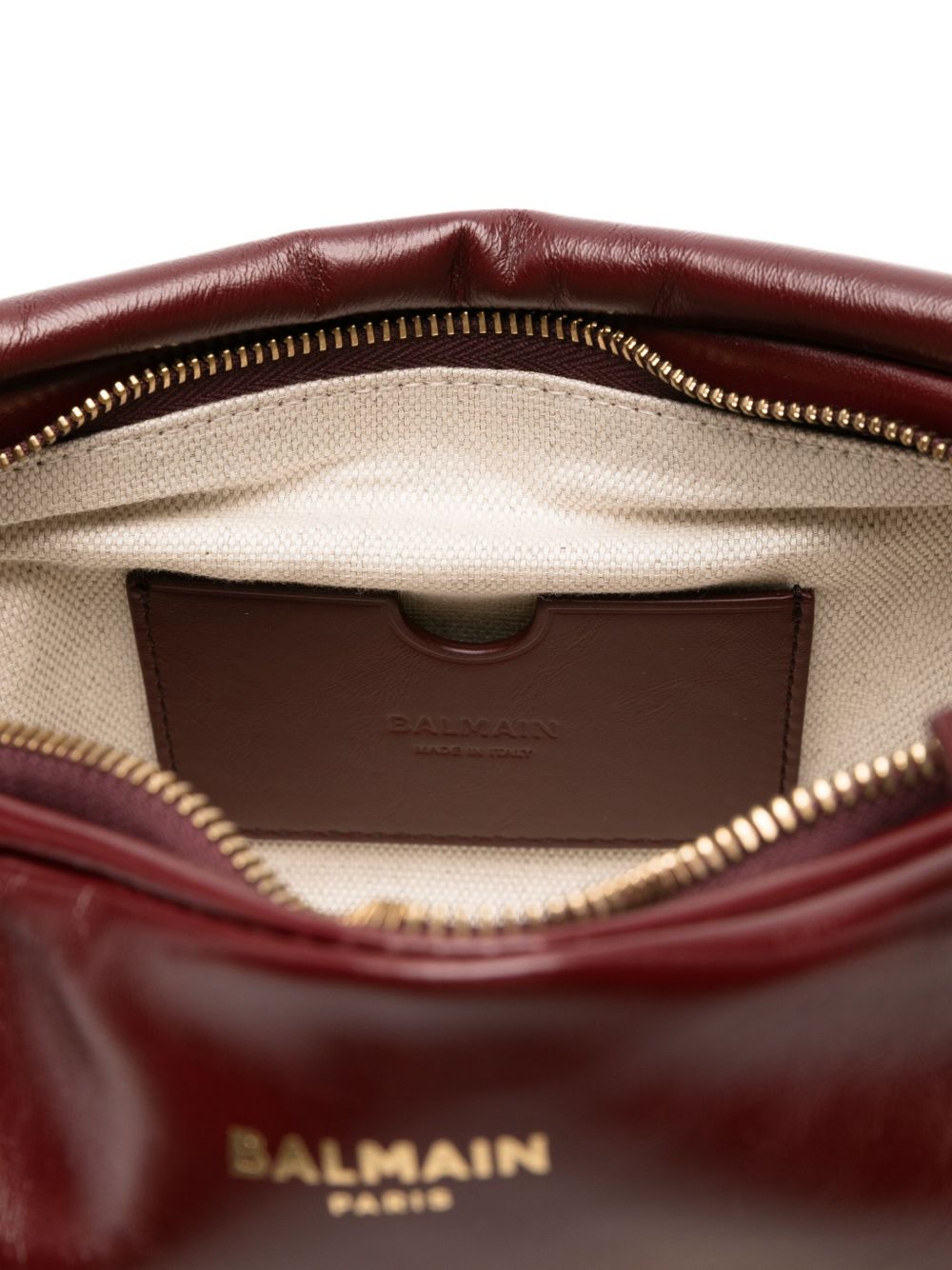 Balmain Sync Medium Leather Shoulder Bag - Bordeaux