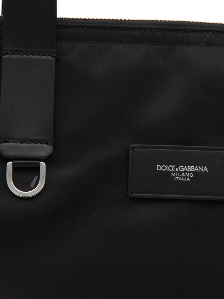 Dolce & Gabbana Nylon And Leather Tote Bag Black