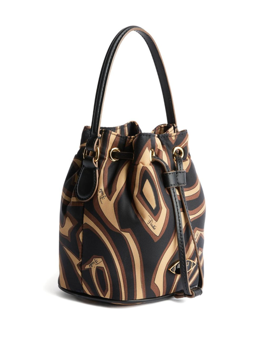 Pucci Printed Bucket Bag Black
