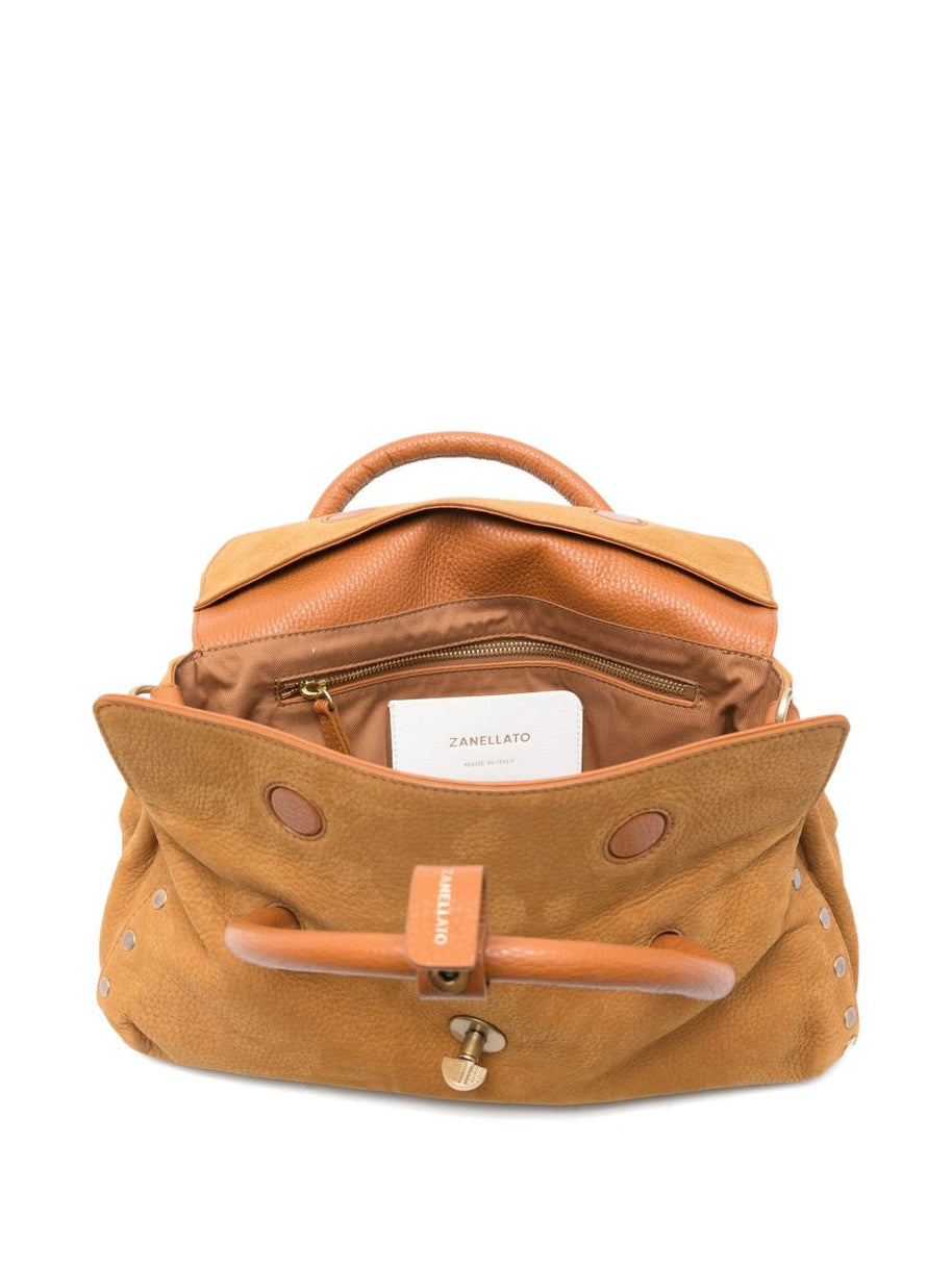 Zanellato Dotta Jones Small Suede Leather Handbag Brown