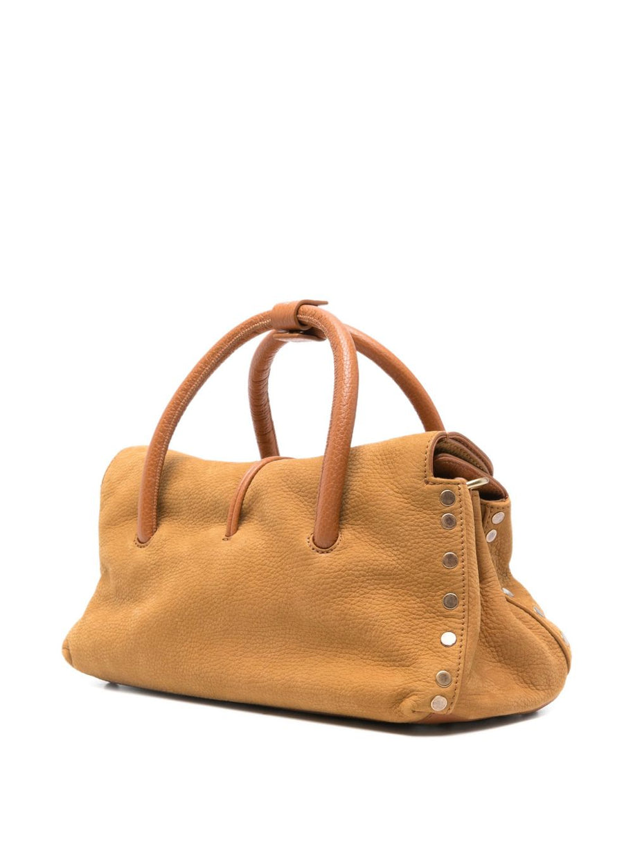 Zanellato Dotta Jones Small Suede Leather Handbag Brown