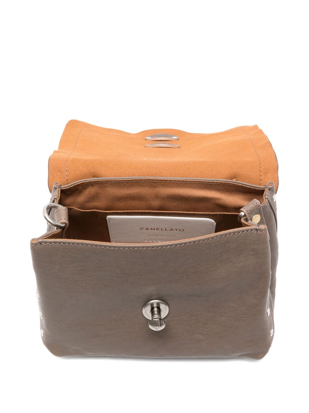 Zanellato Postina Tabacco Baby Leather Handbag Grey