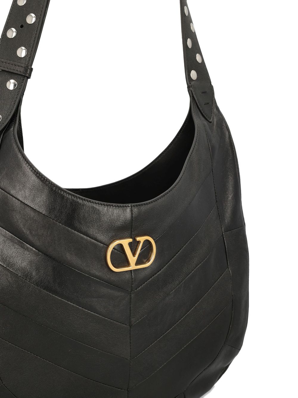 Valentino Garavani Leather Hobo Bag Black