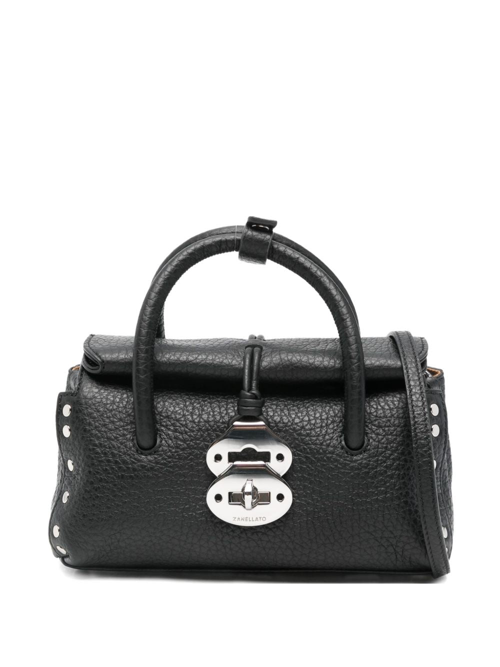 Zanellato Dotta Centauro Baby Small Leather Handbag Black