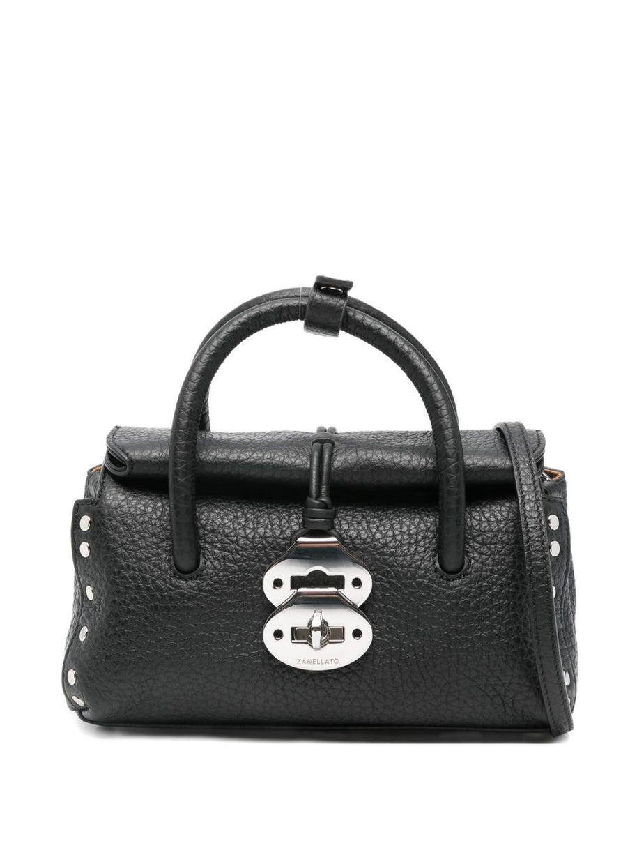 Zanellato Dotta Centauro Baby Small Leather Handbag Black