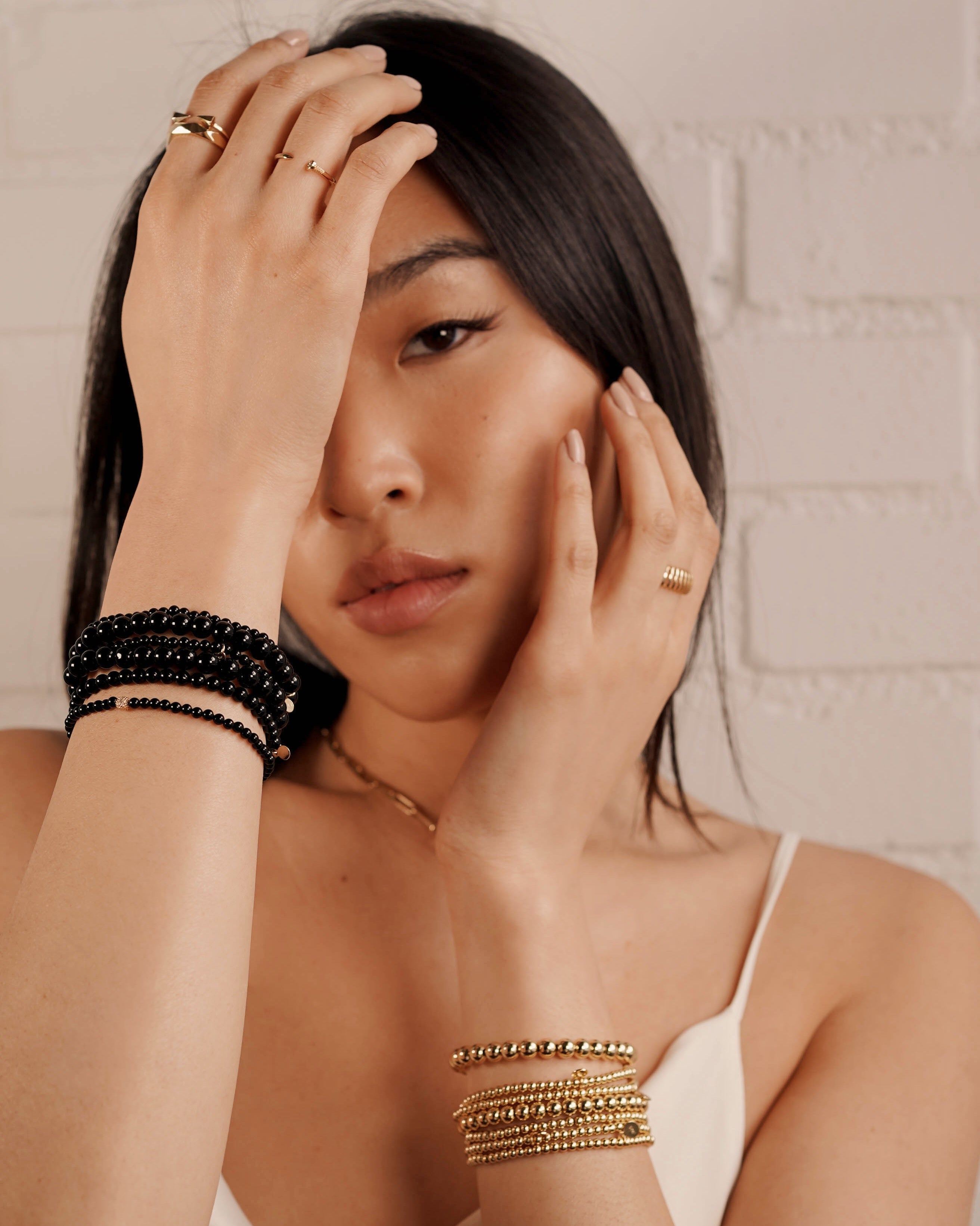 Zoe Lev 6mm Black Onyx Bead Bracelet