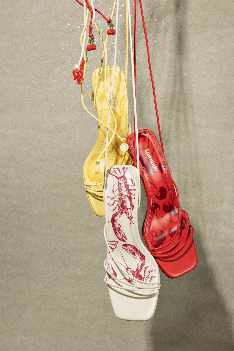 Larroude Nadia Sandal In Scarlet Leather