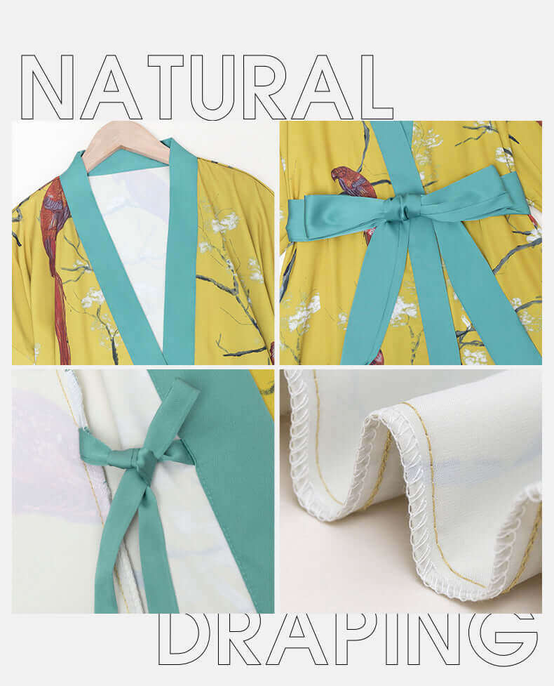 Ulivary Perched Bird Kimono Robe