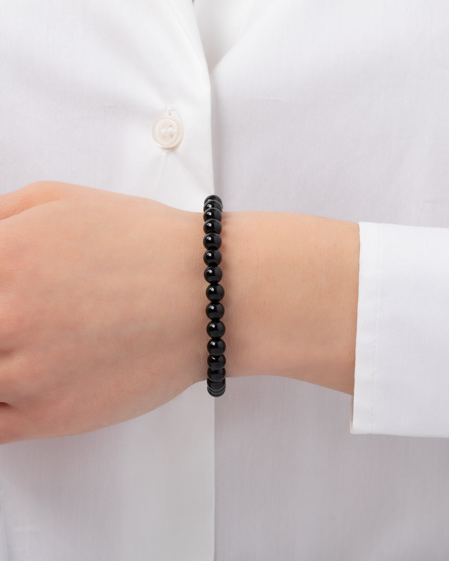 Zoe Lev 6mm Black Onyx Bead Bracelet