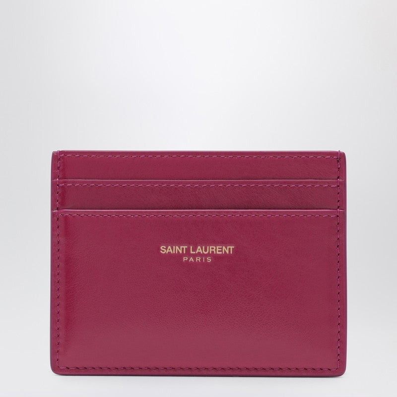 Saint Laurent Fuchsia Leather Credit Card Holder