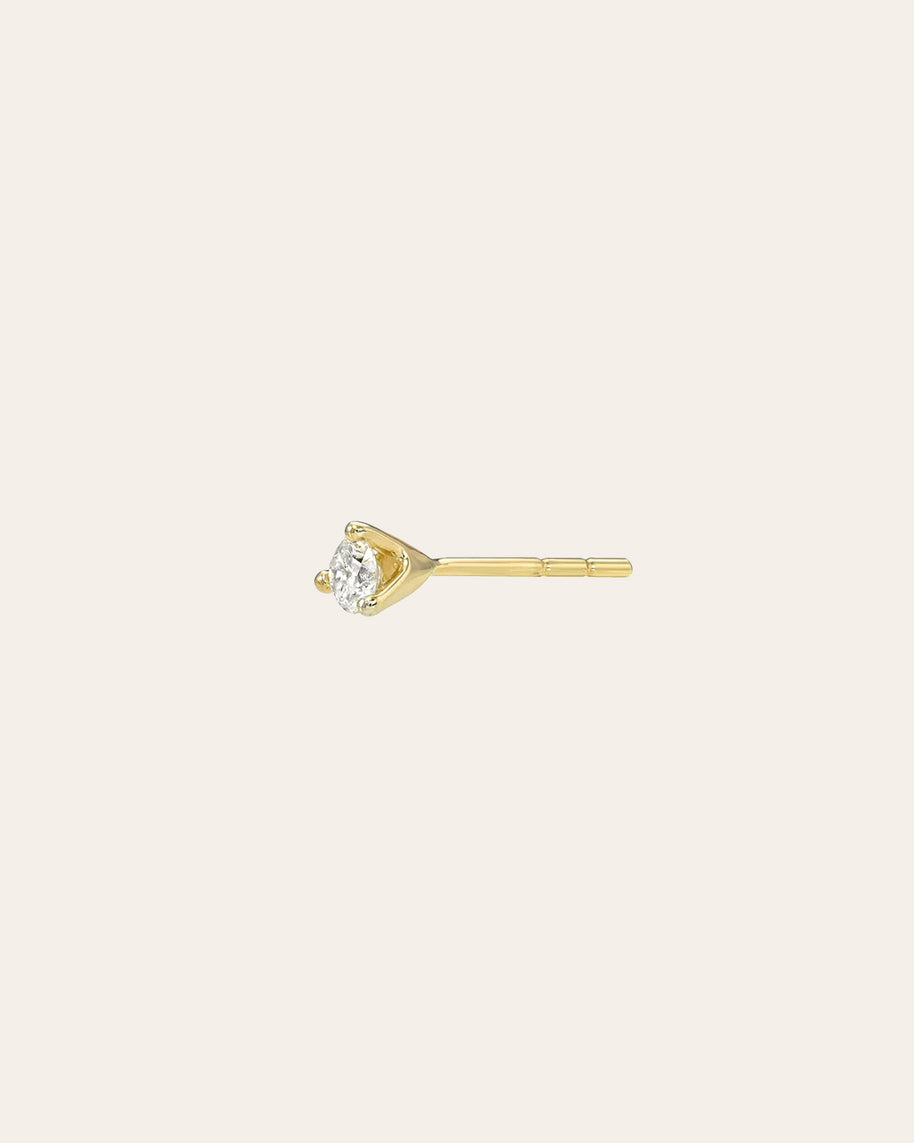 Zoe Lev 3 Prong Diamond Stud Earrings