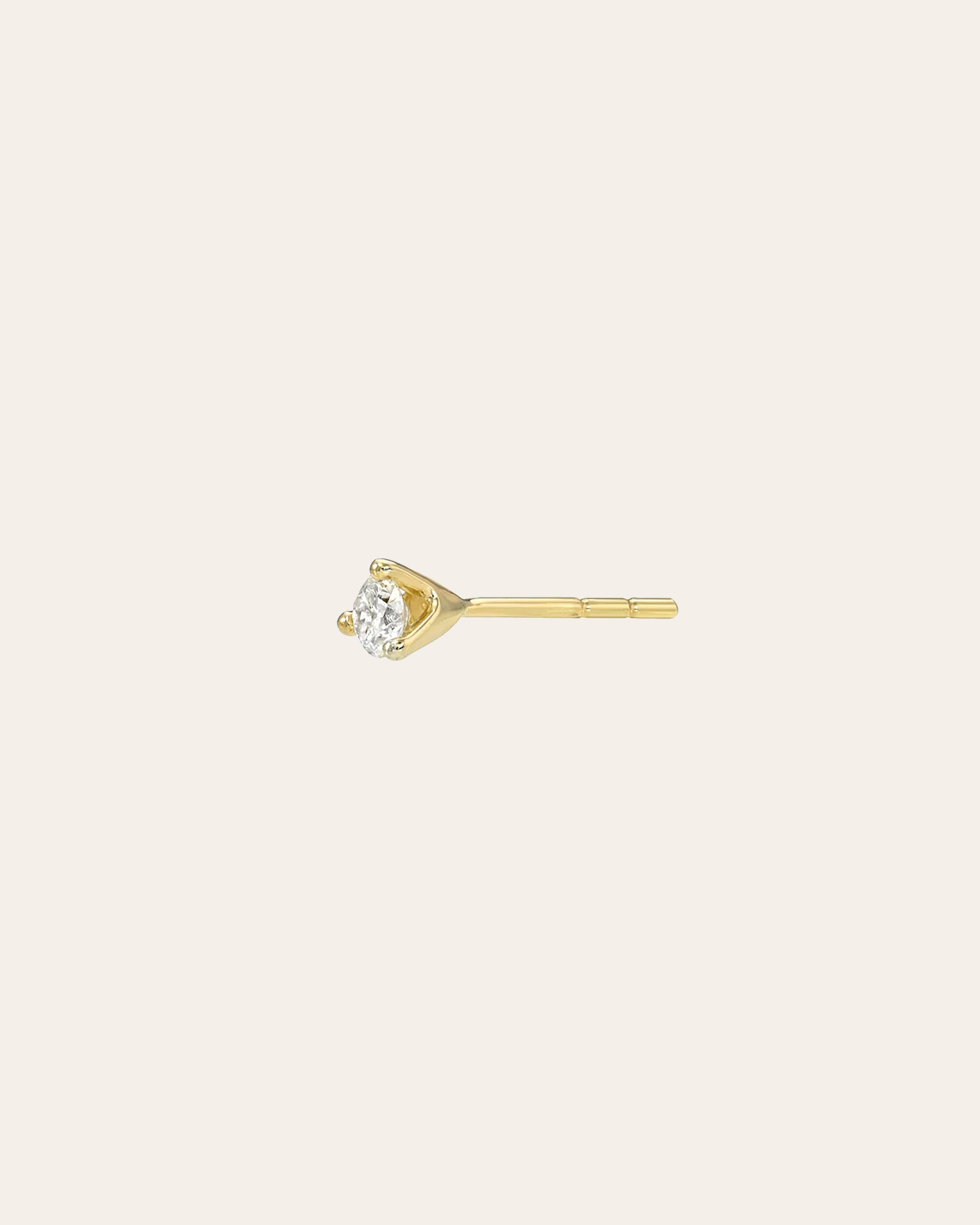 Zoe Lev 3 Prong Diamond Stud Earrings