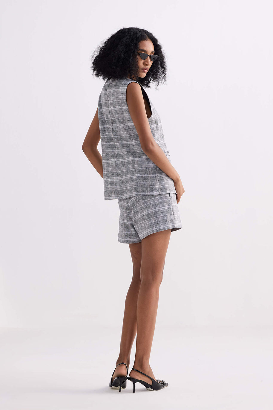 Reistor Cotton Tweed Shorts in Grey