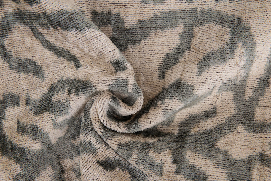 Elegant Handmade Silk Velvet Throw Pillow - 16x24, Taupe And Gray Luxury Cushion With Down Feather Insert