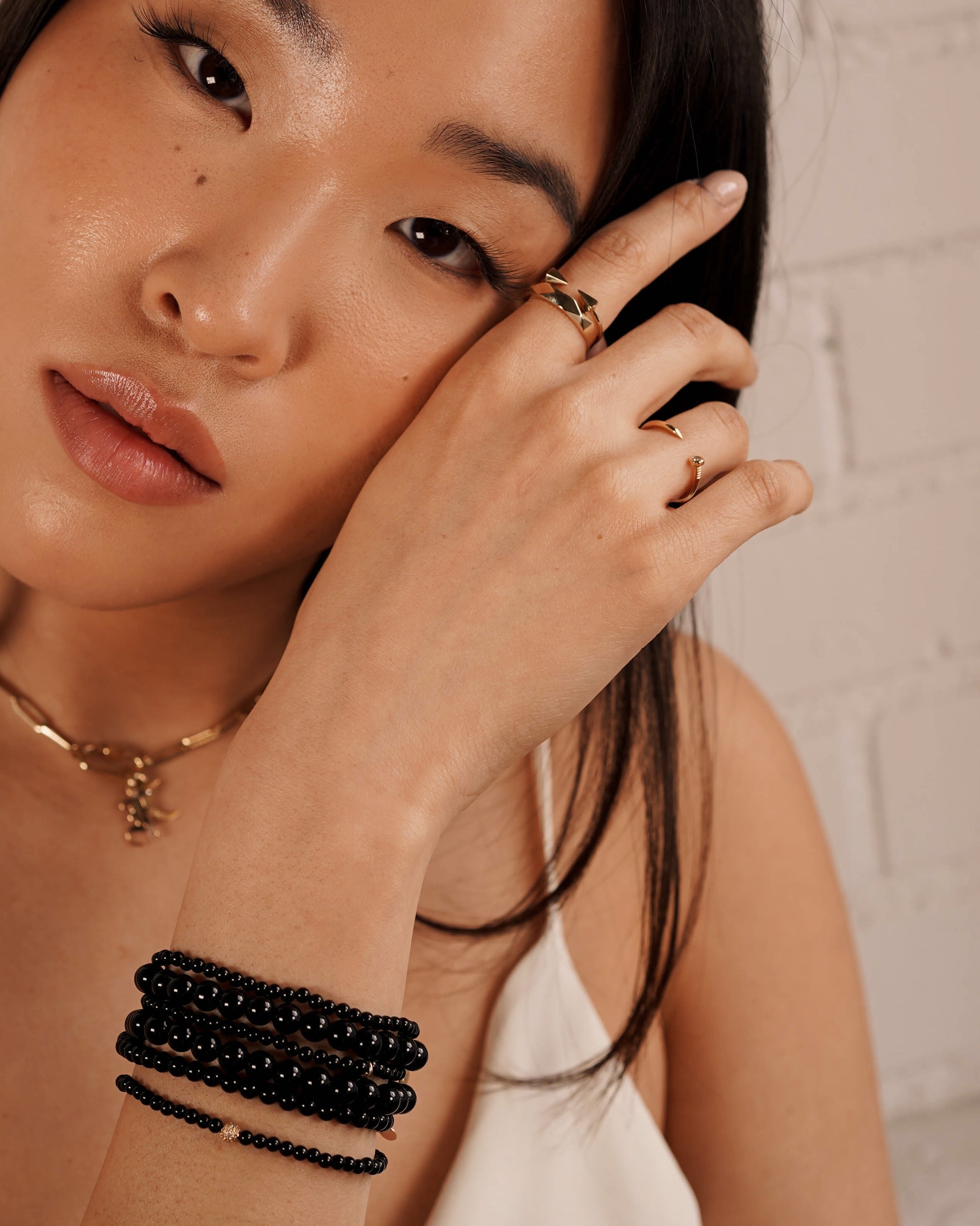 Zoe Lev 6mm Black Onyx Bead Bracelet