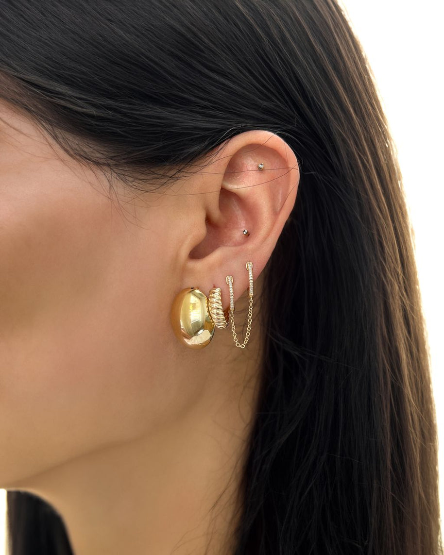 Zoe Lev 14K Gold Half Dome Stud Earrings
